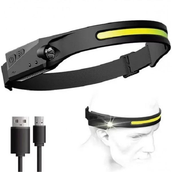 Налобний ліхтар BAILONG BL-G28 XPE+COB ∙ Акумуляторний ліхтарик ∙ USB/Type-C зарядка 52635/5 фото