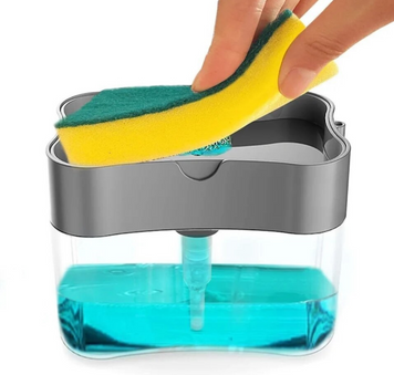 Кухонний диспенсер - органайзер для губки Soap Pump Caddy з дозатором миючого засобу, 380 мл 52644/9 фото