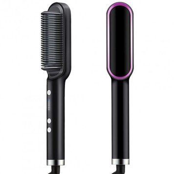 Розчіска &ndash; випрямляч Hair Straightener 909B для випрямлення волосся ∙ Праска щітка з турмаліновим покриттям ∙ 6 температурних режимів 51605/00 фото
