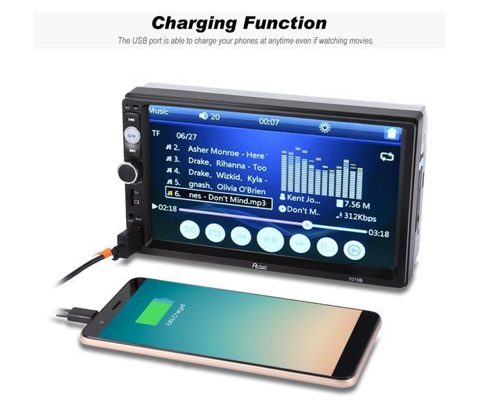 Автомагнітола 2DIN 7010G Little ∙ Автомобільна магнітола ∙ USB ∙ SD ∙ MMC 66067/59 фото