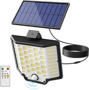 Прожектор LED настенный YT-66 сенсорный уличный с солнечной панелью и пультом ∙ Уличный солнечный LED-светильник YT-66 с датчиком движения 56963/59 фото