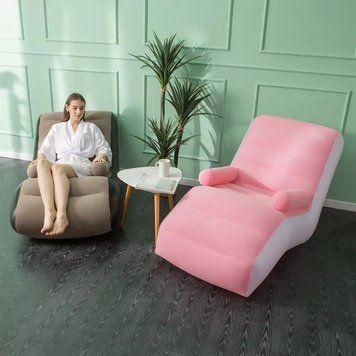 Надувной диван &ndash; кресло с подлокотниками Inflatable Sofa &middot; Портативное складное кресло для дома, дачи, туризма и отдыха, 140х85х80 см 52498/55 фото