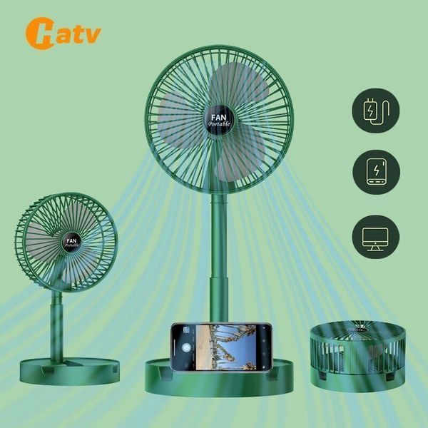 Портативный мини вентилятор для дома Telescopic Folding Fan &middot; Складной настольный вентилятор с USB зарядкой 52845/55 фото