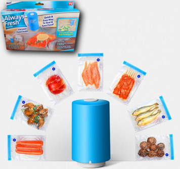 Вакуумний пакувальник для їжі Vacuum Sealer Always Fresh Побутовий міні вакууматор 55513/9 фото