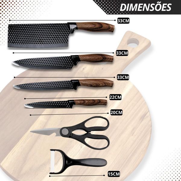 Набор кухонных ножей 4 шт + ножницы и овощечистка Kitchen utensils HA-177 ∙ Кухонный набор ножей HA-177 56920/5 фото