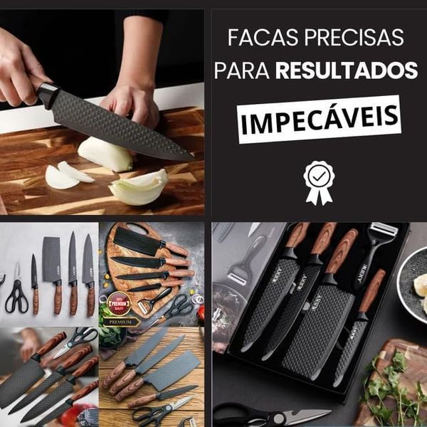Набор кухонных ножей 4 шт + ножницы и овощечистка Kitchen utensils HA-177 ∙ Кухонный набор ножей HA-177 56920/5 фото