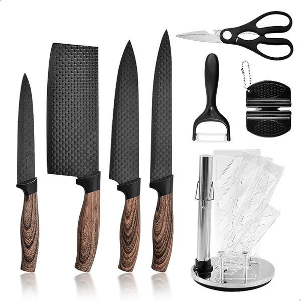 Набор кухонных ножей 4 шт + ножницы и овощечистка Kitchen utensils HA-177 ∙ Кухонный набор ножей HA-177 56920/5 фото
