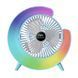 Вентилятор настільний акумуляторний з RGB підсвіткою, обертанням 180&deg; та USB зарядкою 55242/9 фото 1