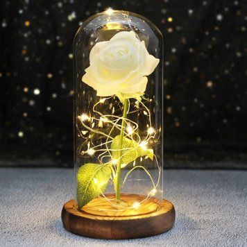 Искусственная роза в колбе Forever Rose N-651 &bull; Светильник Роза с 7 цветами подсветки 55105/9 фото