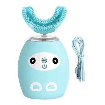Дитяча зубна щітка U-shaped electric toothbrush ∙ Електрична ультразвукова силіконова щітка &ndash; капа для дітей 52752/51 фото