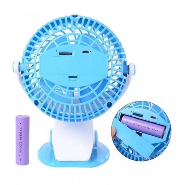 Вентилятор Міні USB з прищіпкою Mini fan LY-582 &bull; Портативний настільний вентилятор з акумулятором і кріпленням 55534/5 фото