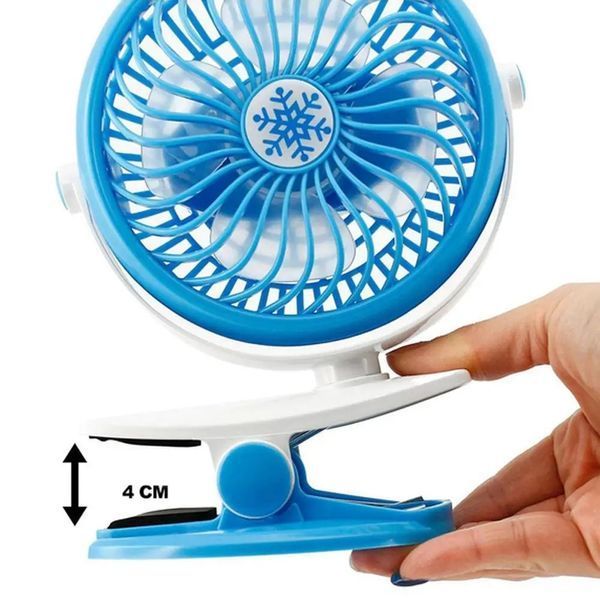 Вентилятор Міні USB з прищіпкою Mini fan LY-582 &bull; Портативний настільний вентилятор з акумулятором і кріпленням 55534/5 фото