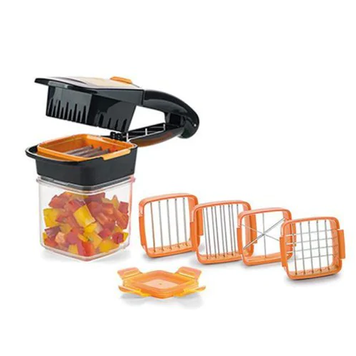 Nicer Dicer Quick Набір для швидкого нарізання 5 в 1 з контейнером ∙ Овочерізка ∙ Яйцерізка ∙ Шинківка Найсер-Дайсер 60020/9 фото