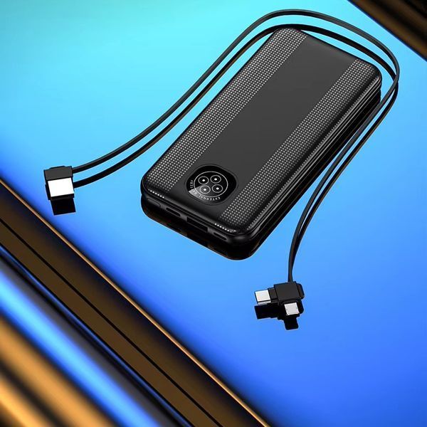Повербанк Mobile Power YM-362 &middot; Зовнішній акумулятор 20000 мА/год &middot; Power Bank із вбудованим кабелем 52560/98 фото