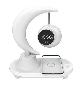 Ночник-лампа Луна с беспроводной зарядкой и Bluetooth-колонкой TB-35SLIWBT ∙ Многофункциональный LED-ночник TB-35SLIWBT 3в1 для дома 56977/59 фото