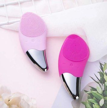 Электрическая силиконовая щетка Sonic Facial Brush Вибро - щеточка массажер для очищения кожи лица и тела 60589/40 фото