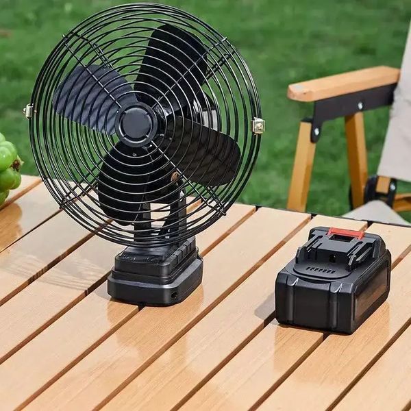 Аккумуляторный вентилятор 8&Prime; с функцией автоповорота и USB-зарядкой VAP-8 &bull; Портативный вентилятор с двумя батареями 21V 55333/59 фото