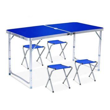 Раскладной стол - чемодан с 4 стульями Folding Table для пикника, рыбалки, дачи, 120х60 см 63026/98 фото