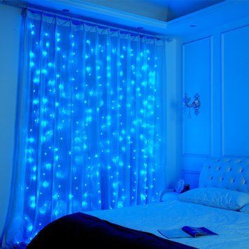 Гірлянда штора на вікно 212 LED 3х2м Синій колір свічення, з конектором 20276/99 фото