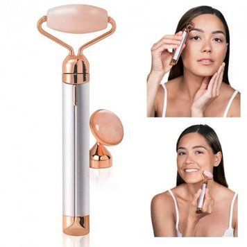 Електричний ролик - масажер для обличчя Flawless Contour &middot; Кварцовий вібромасажер для обличчя з&nbsp;насадками 51266/55 фото