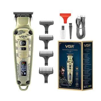 Машинка для стрижки VGR V-901 &bull; Триммер для волос с дисплеем и 4 насадками 1600 мАч 56325/00 фото