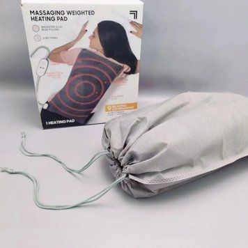 Согревающая электрическая массажная подстилка &ndash; грелка MASSAGING WEIGHTED HEATING PAD от боли в спине &middot; Флисовая мини электропростынь - накидка 52465/1 фото