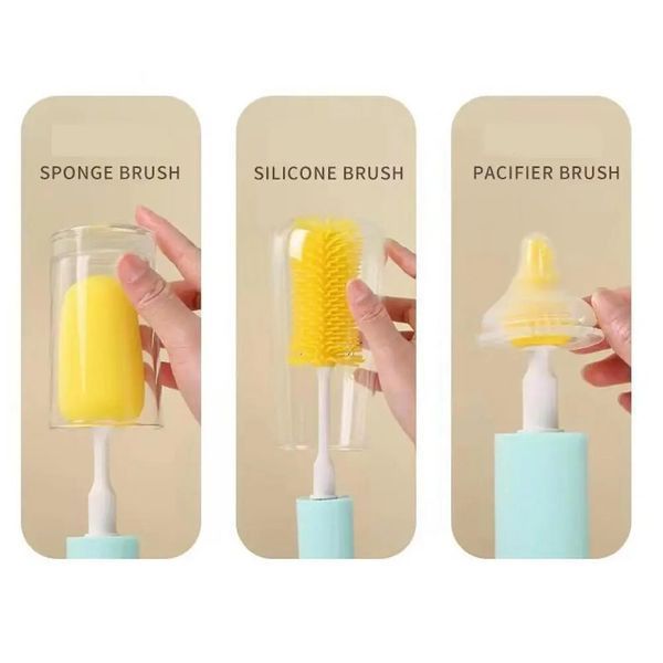 Электрическая беспроводная щетка &ndash; ершик Cup Cleaning Brush с насадками для уборки и мытья посуды &middot; USB зарядка 52132/5 фото