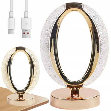 Настільна лампа Crystal Diamond, овальний нічник &bull; Настільний LED нічник Crystal Diamond з USB акумулятором 56270/12 фото