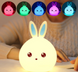 Дитячий світильник &ndash; нічник Зайчик LED Rabbit Soft Touch силіконовий із вбудованим акумулятором ∙ 7 режимів свічіння 51814/99 фото 3