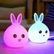 Дитячий світильник &ndash; нічник Зайчик LED Rabbit Soft Touch силіконовий із вбудованим акумулятором ∙ 7 режимів свічіння 51814/99 фото 1