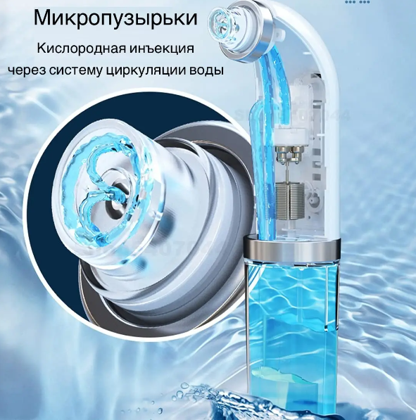 Вакуумний очищувач пор Face Slimmer &middot; Бездротовий апарат для гідропілінгу та вакуумного чищення шкіри обличчя &middot; USB зарядка 52869/55 фото