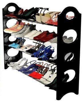 Полиця для взуття органайзер Amazing Stackable Shoe Rack ∙ Стійка - етажерка взуттєва&nbsp;на 4 полиці 51820/55 фото