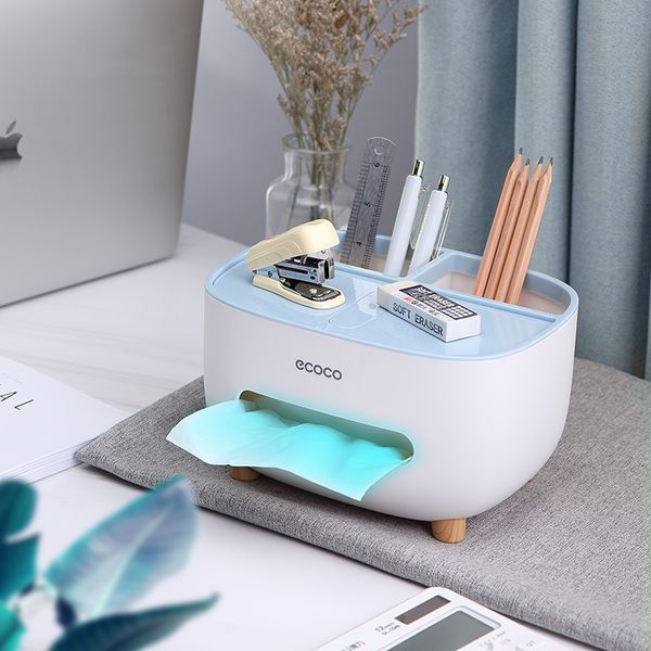 Настольный органайзер Ecoco Tissue с диспенсером для салфеток и отсеками для удобного хранения аксессуаров 54016/5 фото