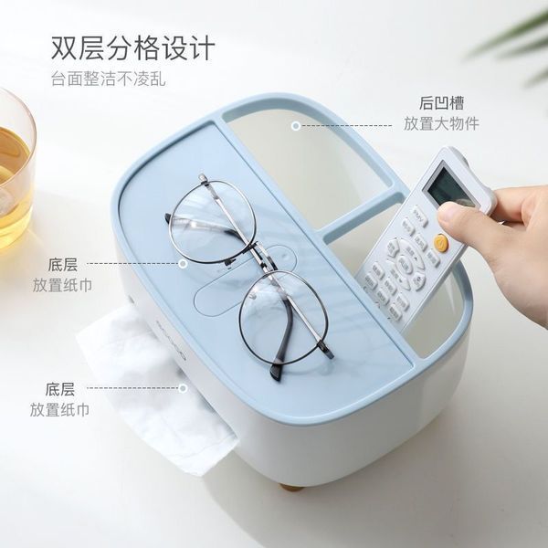 Настольный органайзер Ecoco Tissue с диспенсером для салфеток и отсеками для удобного хранения аксессуаров 54016/5 фото