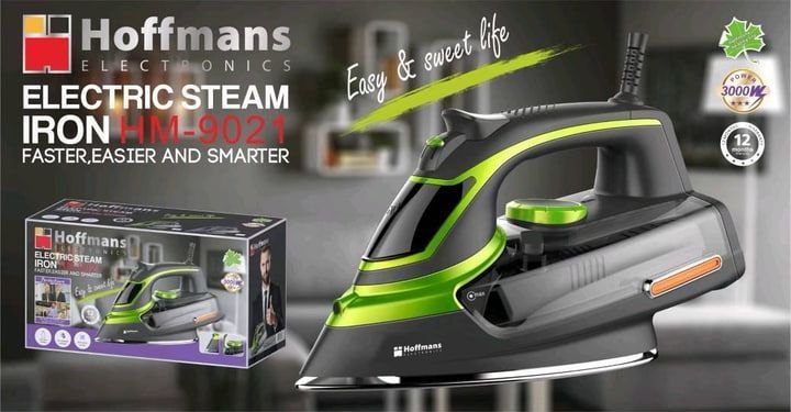 Праска Hoffmans HM-9021 3000W &bull; Парова праска з керамічною підошвою функцією авто відключення та потужним паровим ударом 55651/19 фото