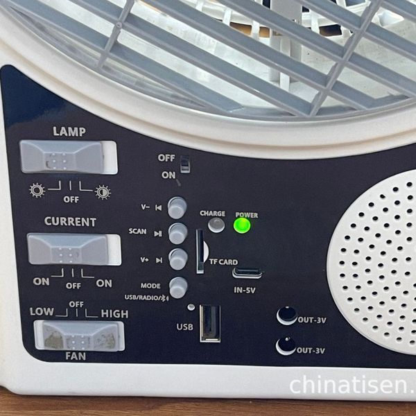 Портативный вентилятор 4в1 с солнечной панелью, Bluetooth, радио и LED-подсветкой N288 &bull; 8&Prime; настольный вентилятор с аккумулятором 55441/59 фото
