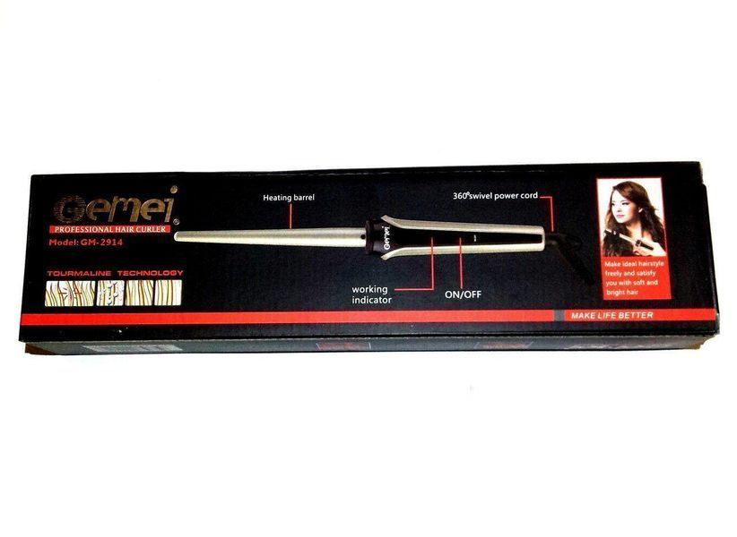 Конусна керамічна плойка Gemei 2914 Hair Curlers для створення дрібних локонів 50028/19 фото