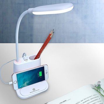 Настільна світлодіодна смарт-лампа 3в1 з вбудованим акумулятором та PowerBank 81009/98 фото