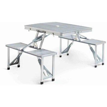 Складаний алюмінієвий стіл для пікніка зі стільцями Aluminum Picnic Table 53010/55 фото