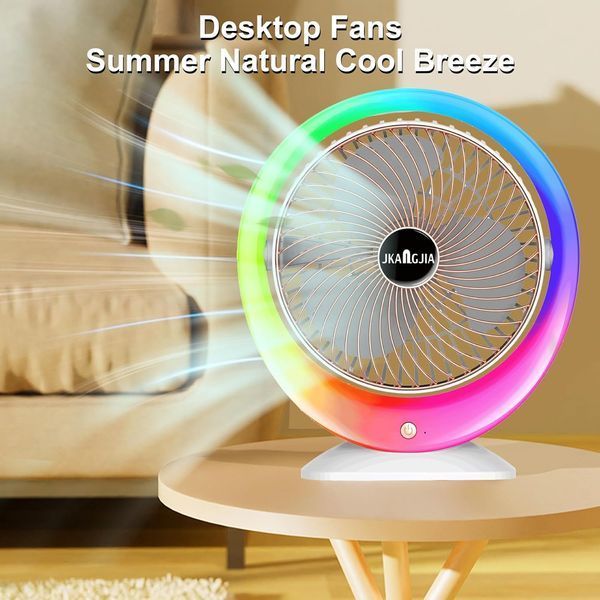 Настільний вентилятор з підсвіткою Mini fan VU-04 &bull; Міні-вентилятор з батареєю 1200 мАг, LED-підсвіткою та 3 режимами обдування 55311/59 фото