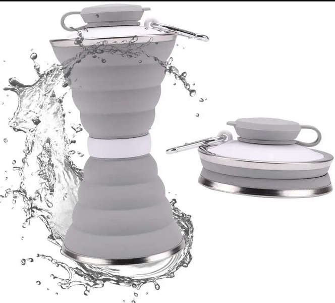 Складана силіконова пляшка Folding travel water cup, 500 мл 52240/5 фото