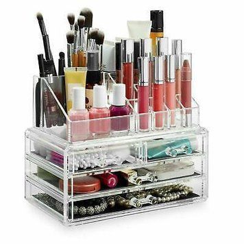 Органайзер для хранения косметики 4DRAWER Акриловый прозрачный настольный ящик - бокс для косметики и бижутерии 56783/99 фото