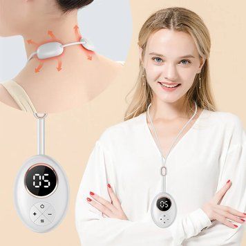 Универсальный массажер для импульсного массажа шеи Neck Massager DZ-02 &middot; Беспроводной электромассажер EMS с 5 режимами работы и подогревом 52439/1 фото