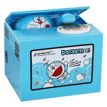 Интерактивная копилка для детей DORAEMON с автоматическим приемом монет ∙ Детская интерактивная копилка DORAEMON для монет на батарейках 56741/9 фото