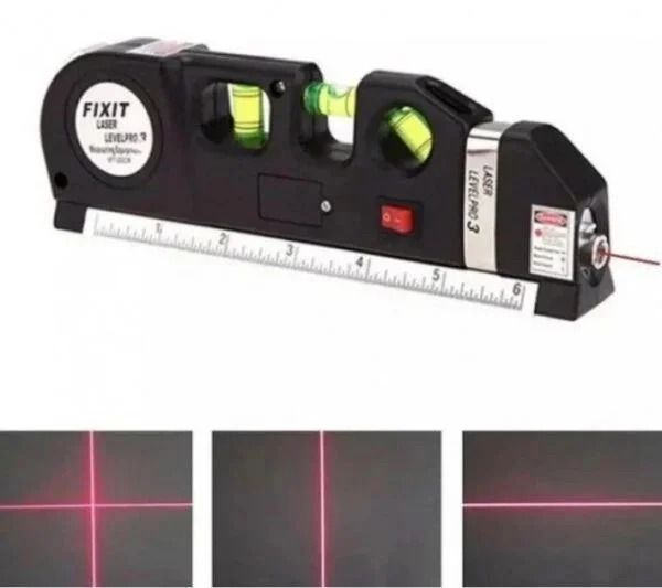 Лазерный уровень со встроенной рулеткой Laser Level Pro 3 Нивелир строительный 62109/55 фото