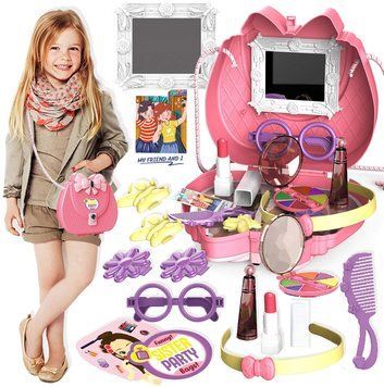 Детский косметический набор Kids Pretend Toy Bag сумка для макияжа с зеркалом ∙ Игровой набор Kids Pretend Toy Bag для девочек 57004/55 фото