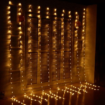 Гірлянда штора Водоспад на вікно Теплий білий колір свічення, 3х2м 240 LED з конектором 20277/99 фото